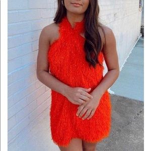 Zara fringe halter dress